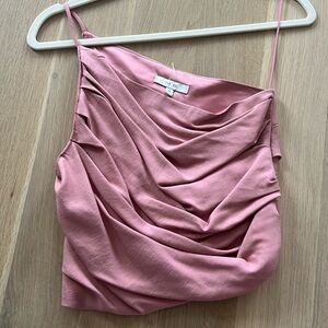 The Sei pink ruched one shoulder top  size 0